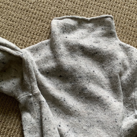 Gray Blue Mock Neck Turtleneck Merino Wool Mix Sweater Madewell XS - Picture 7 of 7